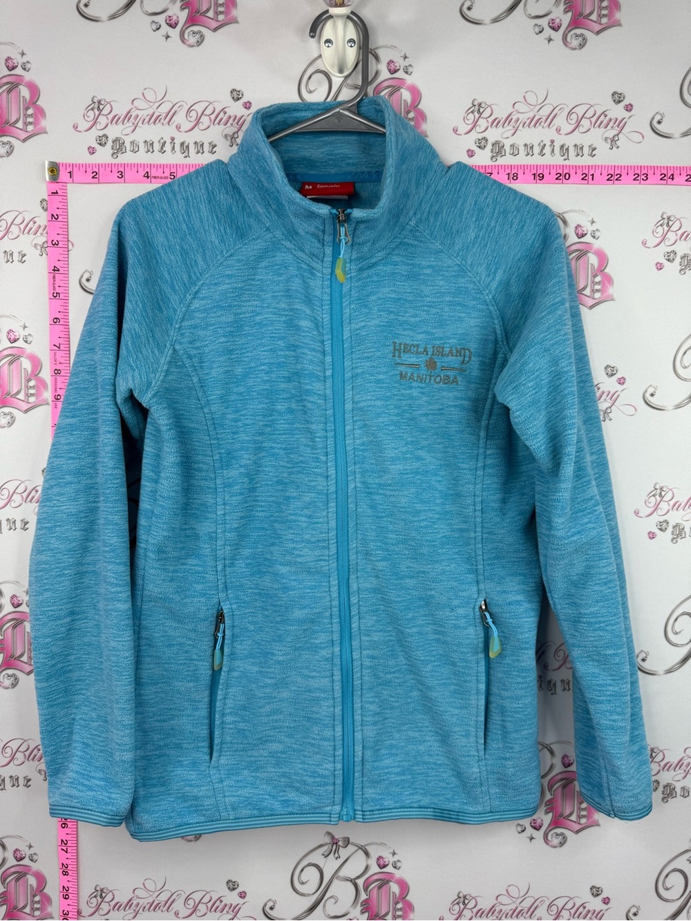 Northern souvenirs sweater hecla island Manitoba Light Blue Full‑Zip Fleece